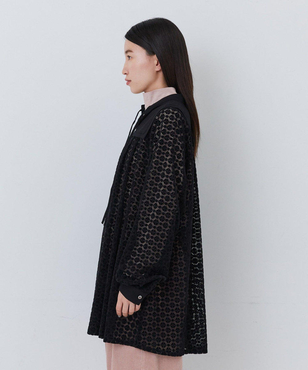 congés payés ADIEU TRISTESSE モールレース刺繍チュニック ブラック