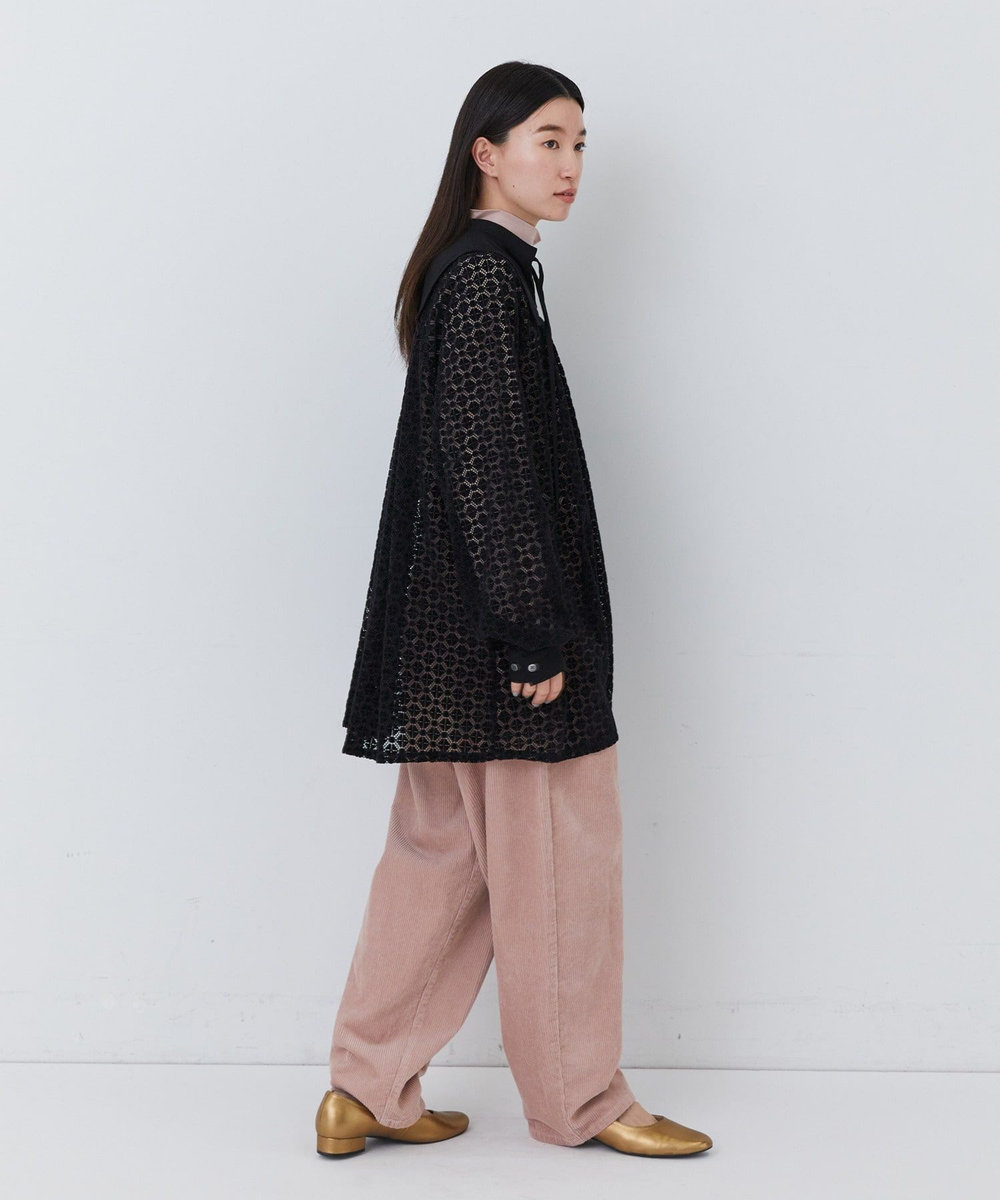 congés payés ADIEU TRISTESSE モールレース刺繍チュニック ブラック