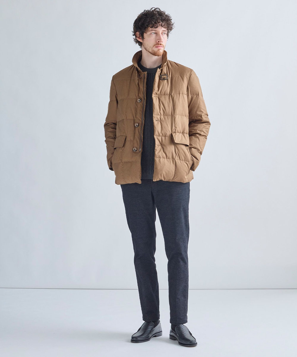 MEN'S BIGI リモンタナイロンライトダウンジャケット ベージュ