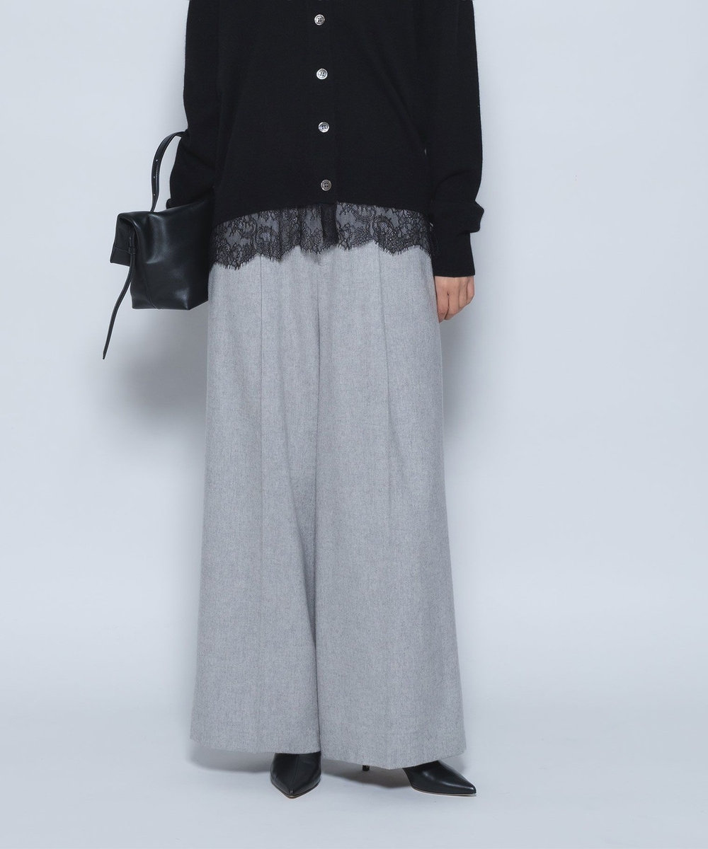 1er Arrondissement エアリーフラノワイドパンツ グレー