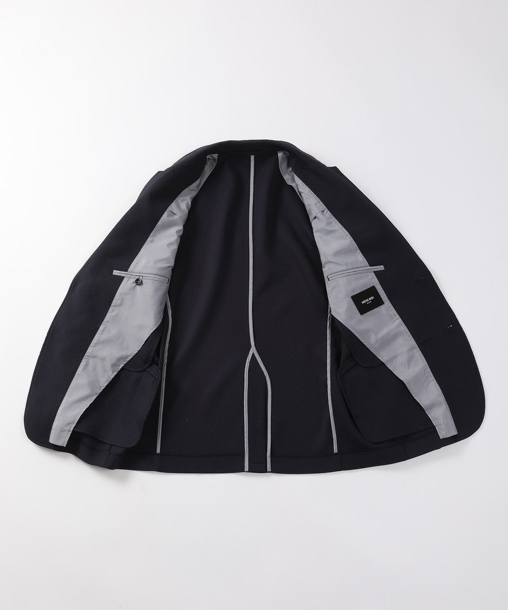 MEN'S BIGI ヘリンボーンストレッチジャケット ネイビー