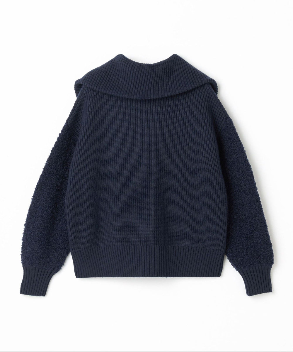 MOGA 畦×ビッグループハイネックブルゾン ネイビー