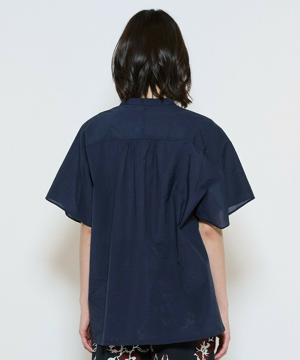 L'EQUIPE C/Nワッシャータフタブラウス ネイビー