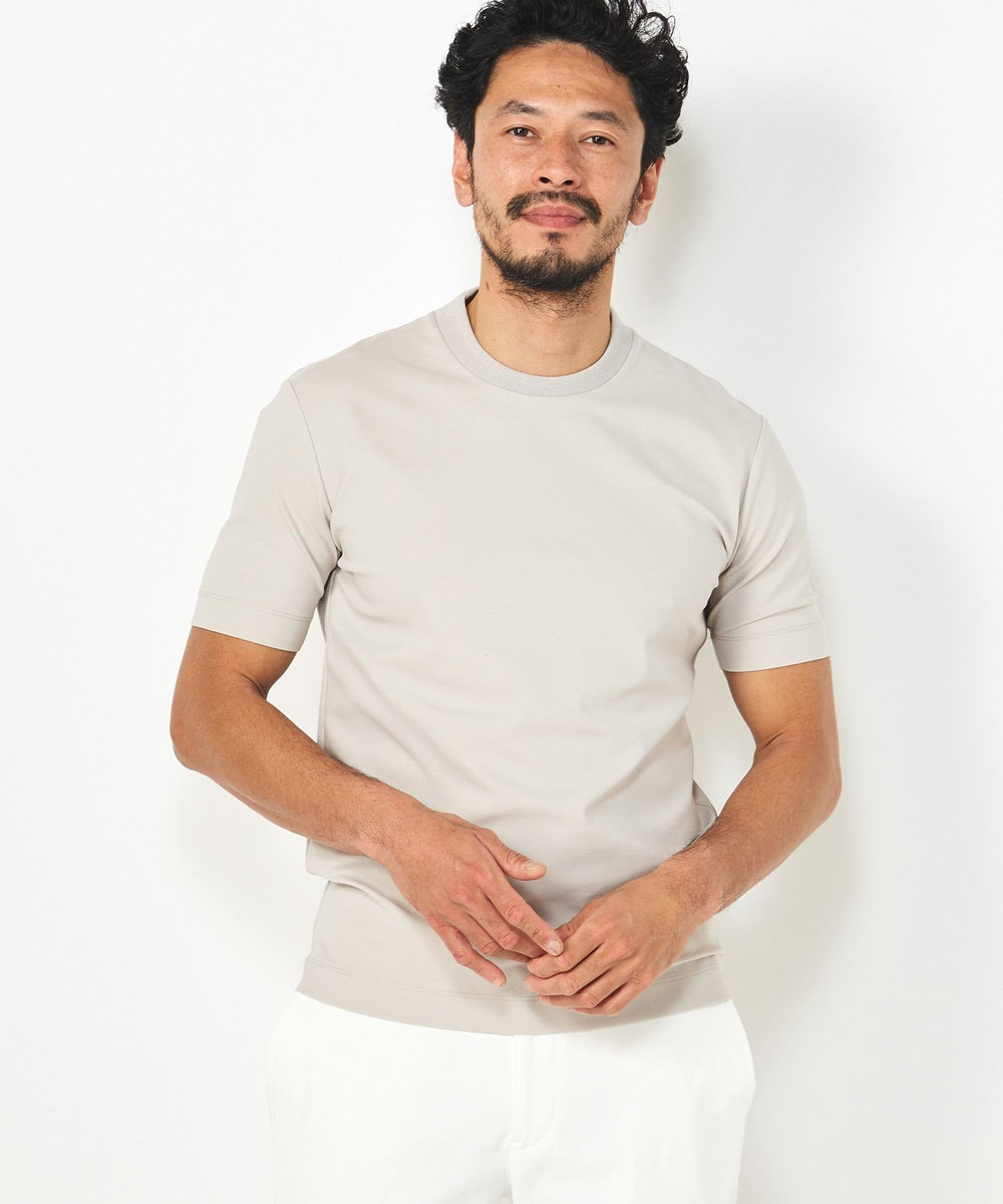 MEN'S BIGI 【ACTIVE TAILOR】シルケットスムースクルーネックTシャツ グレー
