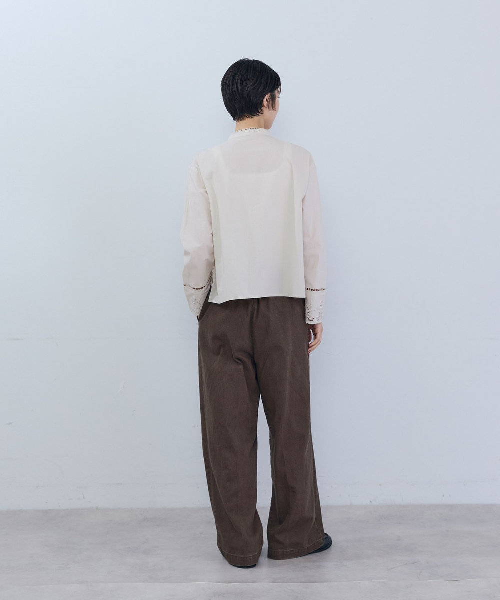 ADIEU TRISTESSE インドポプリンレースブラウス アイボリー