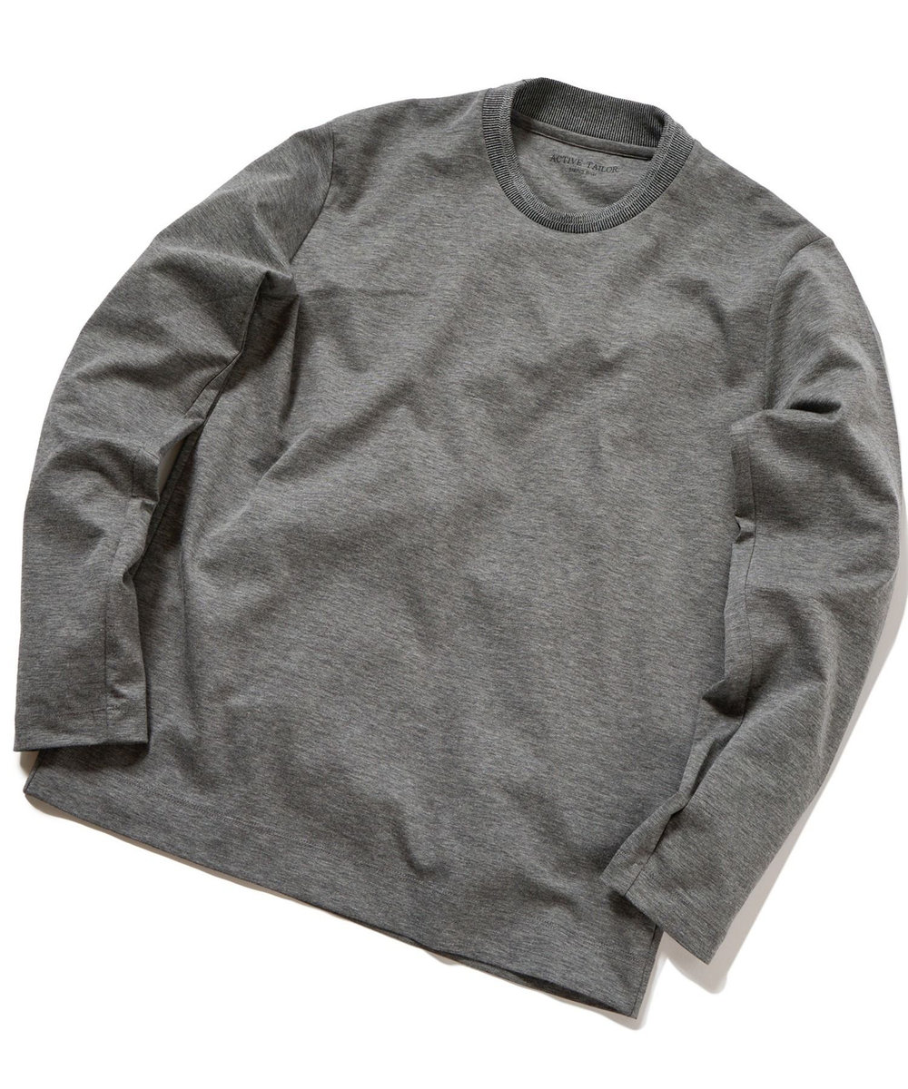 MEN'S BIGI 【ACTIVE TAILOR】シルケットスムースクルーネックロングTシャツ グレー