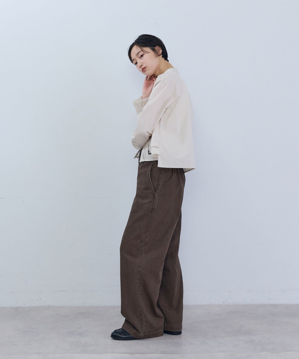 ADIEU TRISTESSE インドポプリンレースブラウス アイボリー