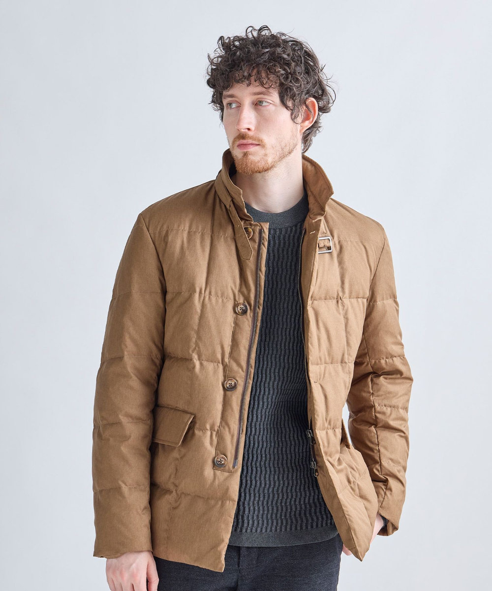 MEN'S BIGI リモンタナイロンライトダウンジャケット ベージュ