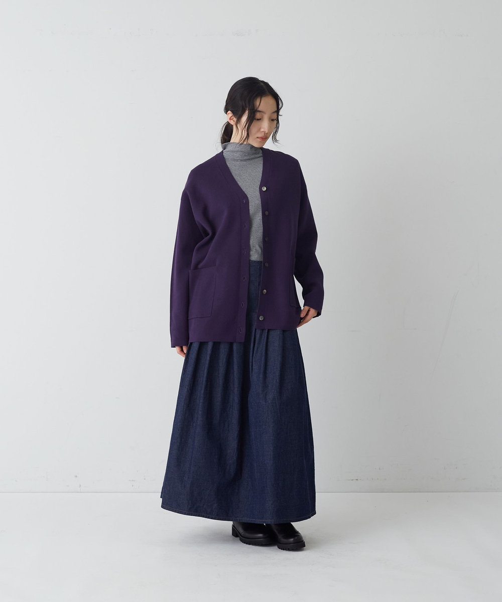 congés payés ADIEU TRISTESSE タックディテールスカート インディゴブルー