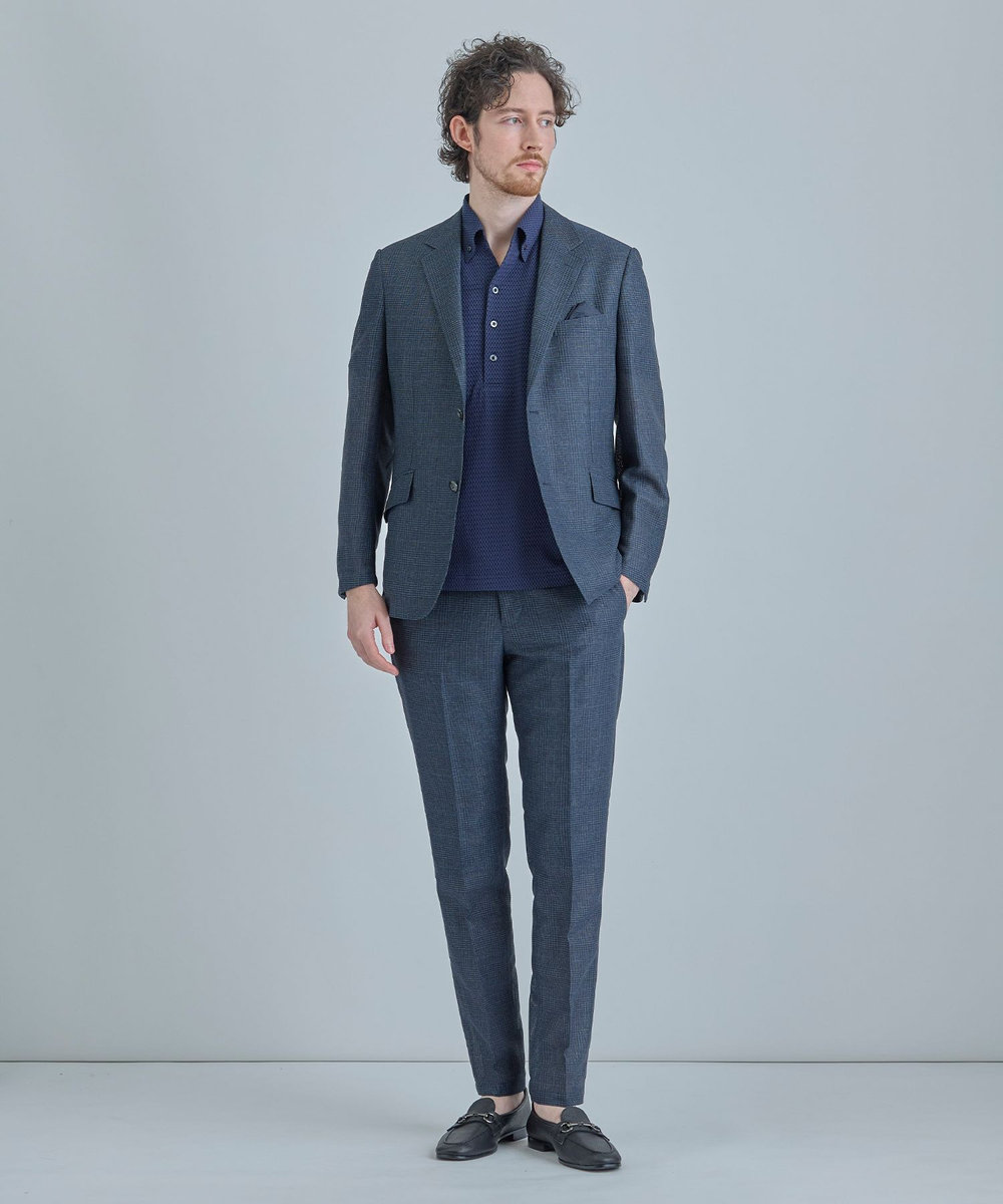 MEN'S BIGI 【ACTIVE TAILOR】カラミメッシュストレッチパンツ＜軽量/通気性/ストレッチ＞ ダークネイビー