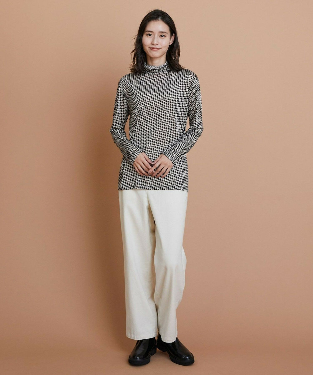 L'EQUIPE テンセルカシミヤJerseyハイネック オフホワイト