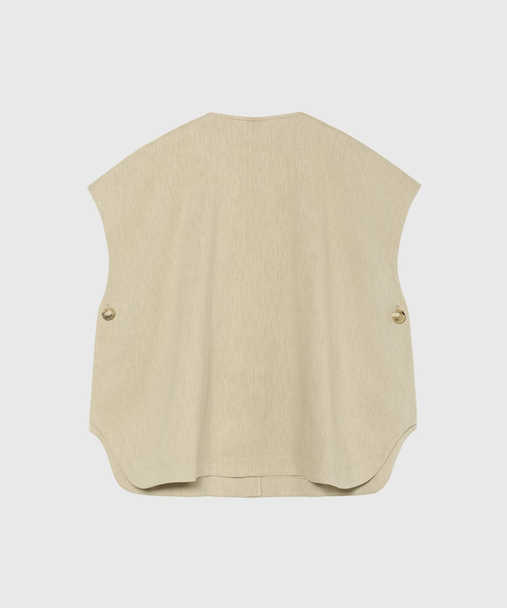 DÉPAREILLÉ VISCORSE LINEN PONCHO GILET / ヴィスコースリネンポンチョジレ ベージュ