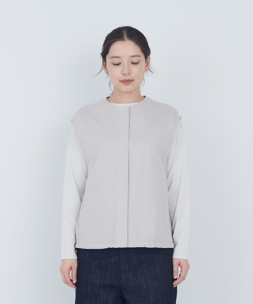 ADIEU TRISTESSE 【2way】リバティプリント×ダブルガーゼリバーシブルベスト グレー系その他