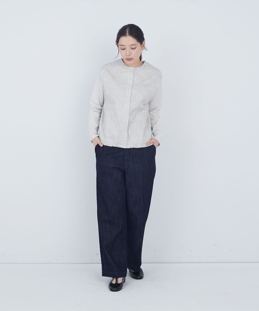 ADIEU TRISTESSE 【2way】リバティプリント×ダブルガーゼリバーシブルベスト グレー系その他