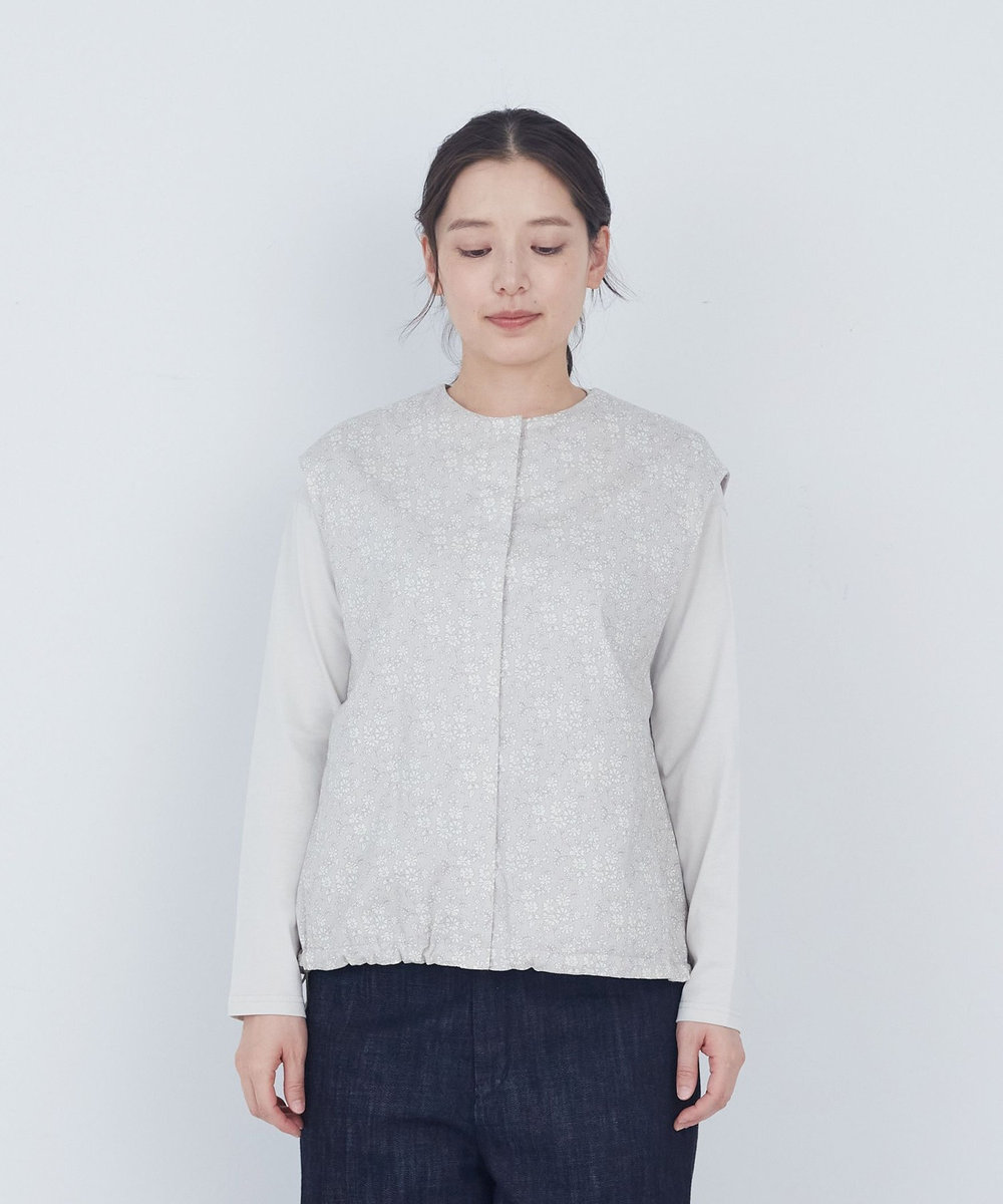 ADIEU TRISTESSE 【2way】リバティプリント×ダブルガーゼリバーシブルベスト グレー系その他