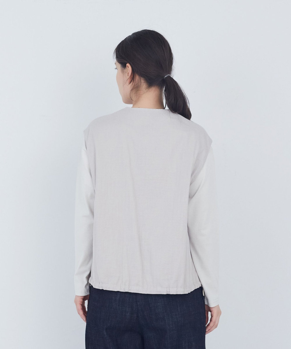 ADIEU TRISTESSE 【2way】リバティプリント×ダブルガーゼリバーシブルベスト グレー系その他