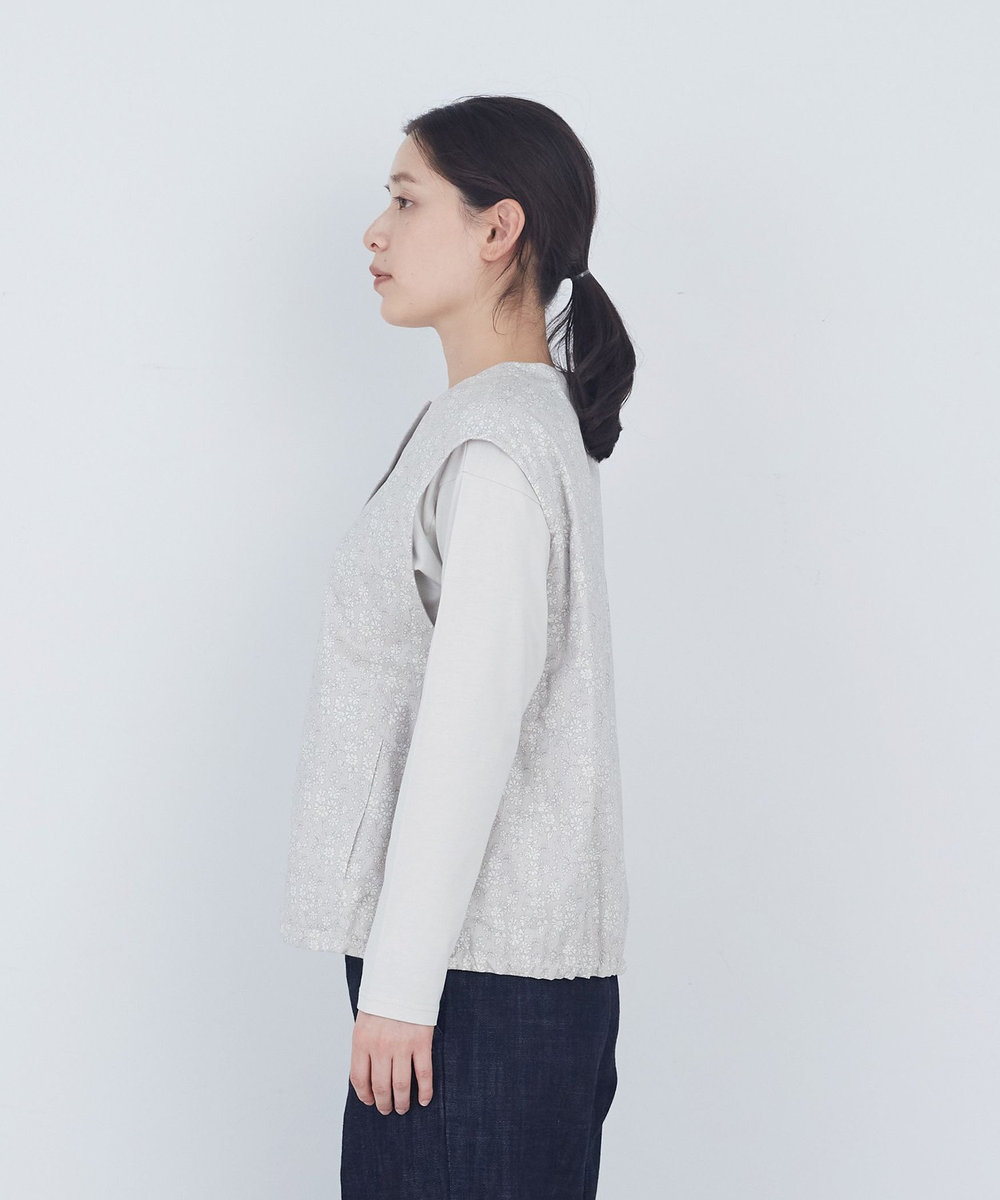 ADIEU TRISTESSE 【2way】リバティプリント×ダブルガーゼリバーシブルベスト グレー系その他