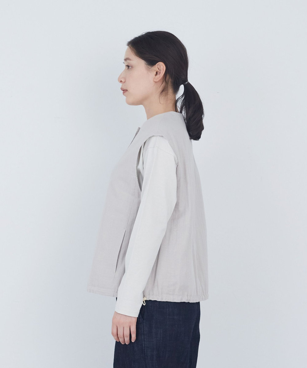 ADIEU TRISTESSE 【2way】リバティプリント×ダブルガーゼリバーシブルベスト グレー系その他