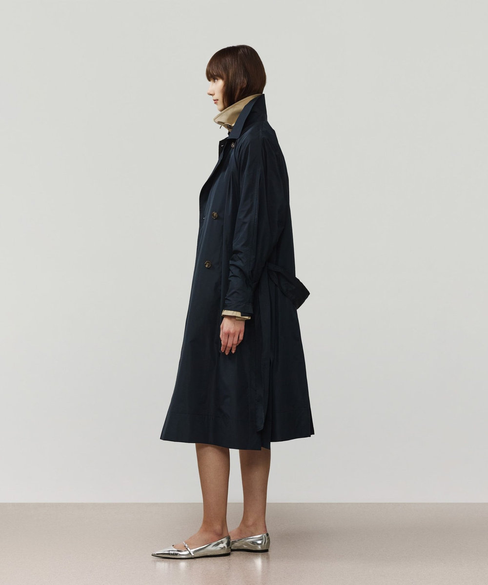 DÉPAREILLÉ TAFFETA PONCHO COAT / タフタポンチョコート ネイビー