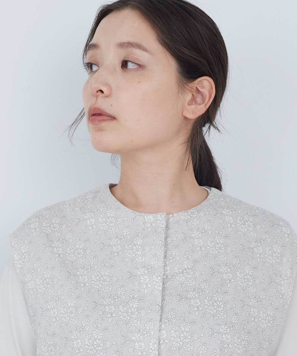 ADIEU TRISTESSE 【2way】リバティプリント×ダブルガーゼリバーシブルベスト グレー系その他
