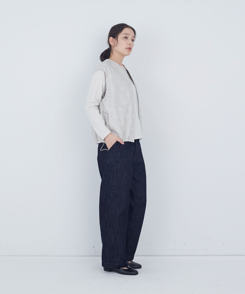 ADIEU TRISTESSE 【2way】リバティプリント×ダブルガーゼリバーシブルベスト グレー系その他