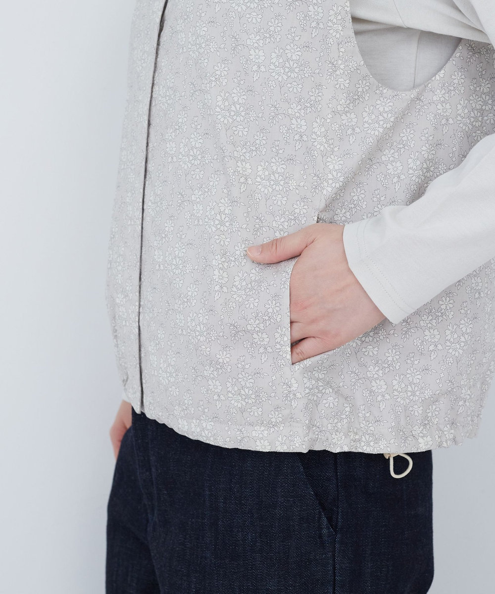 ADIEU TRISTESSE 【2way】リバティプリント×ダブルガーゼリバーシブルベスト グレー系その他