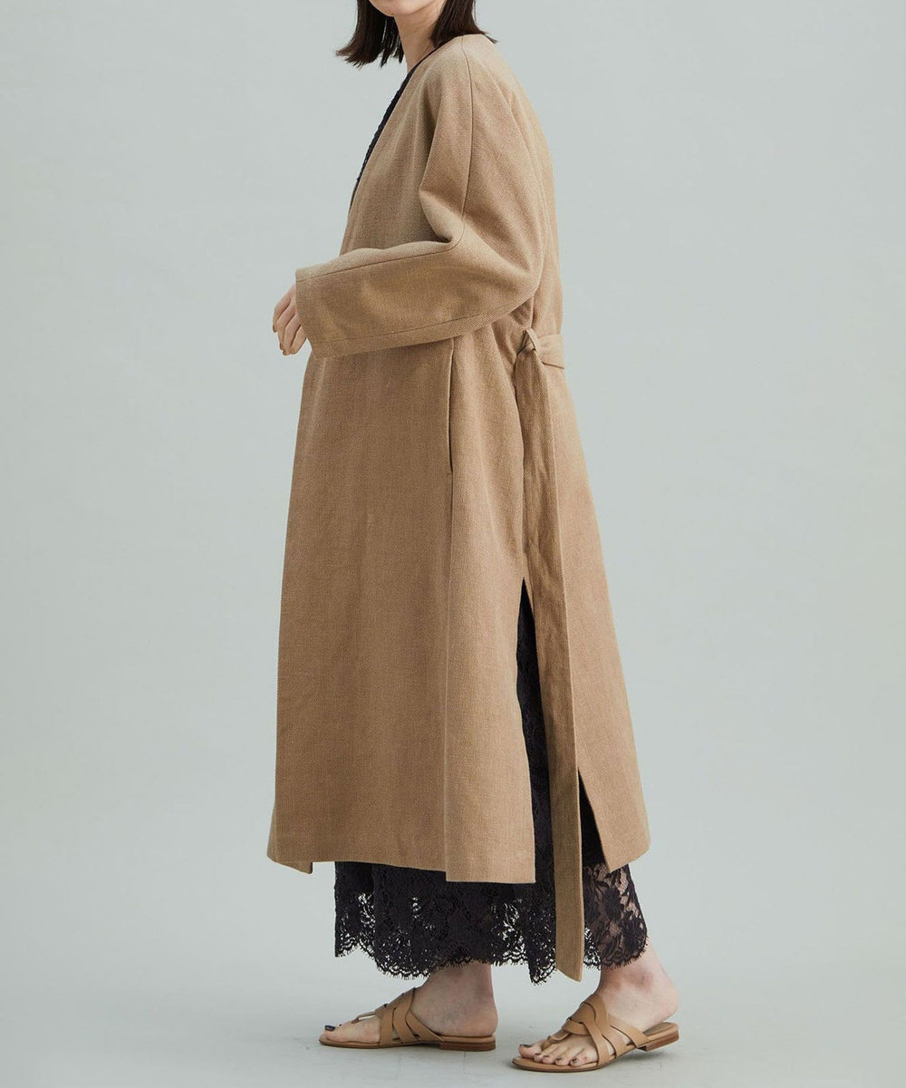 1er Arrondissement リネンコットンリバーコート ベージュ