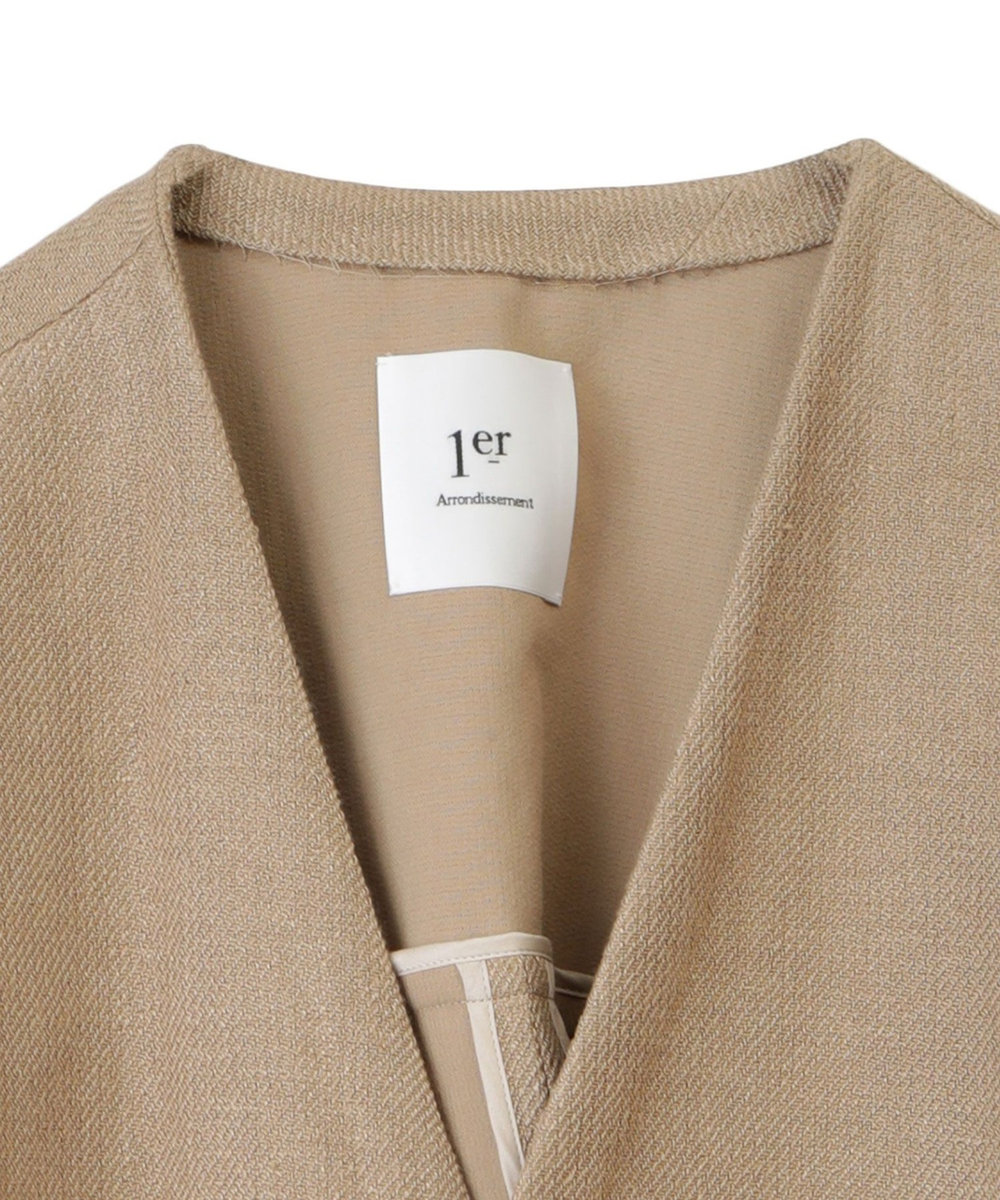 1er Arrondissement リネンコットンリバーコート ベージュ