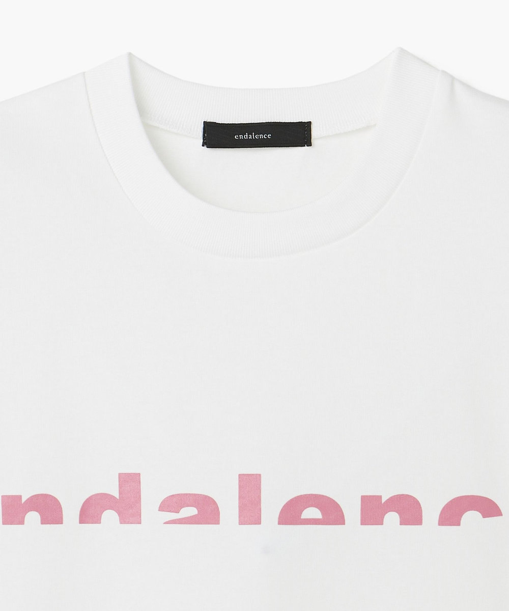 endalence endalenceハーフロゴ半袖Tシャツ ピンク