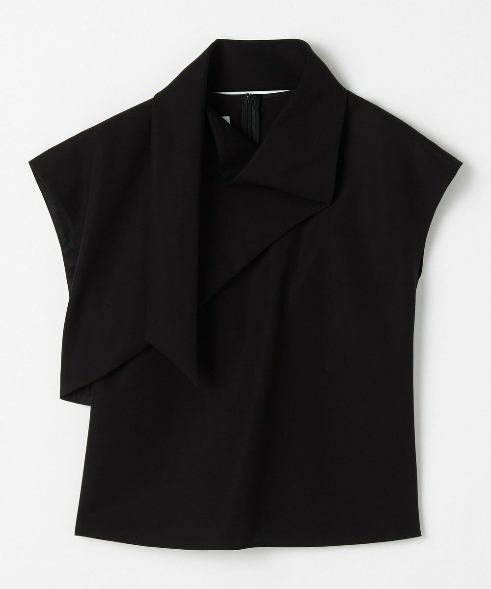 L'EQUIPE COUTURIER 60/2Vダブルクロスブラウス ブラック
