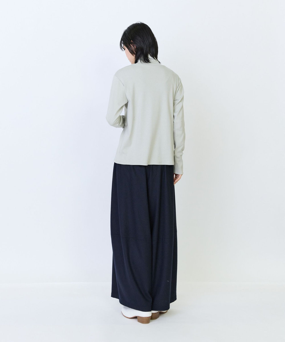LOISIR コットンフライスタートルネックプルオーバー グリーン