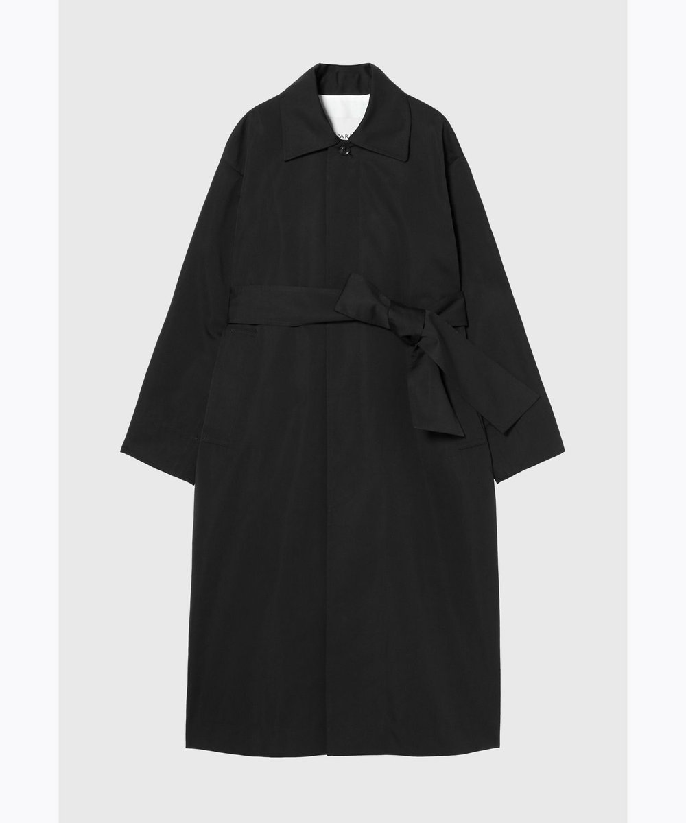 DÉPAREILLÉ COTTON SILK BELTED COAT / コットンシルクベルテッドコート ブラック