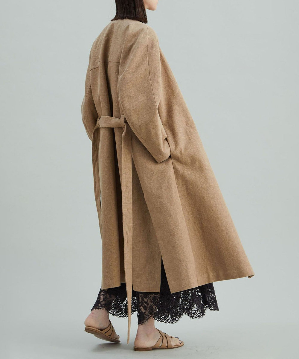 1er Arrondissement リネンコットンリバーコート ベージュ