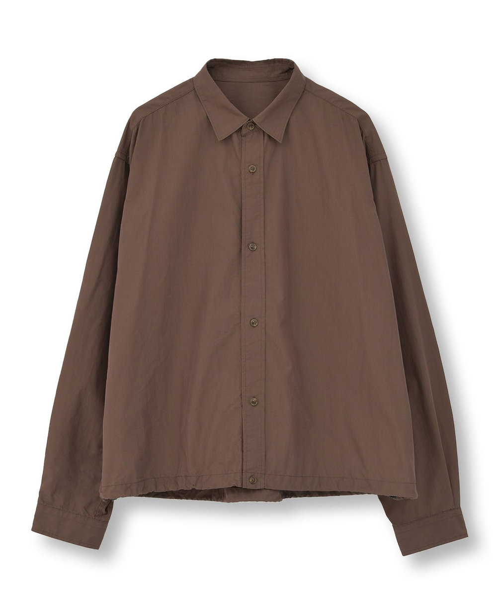 MEN'S BIGI コットンナイロンドローコードシャツ ブラウン
