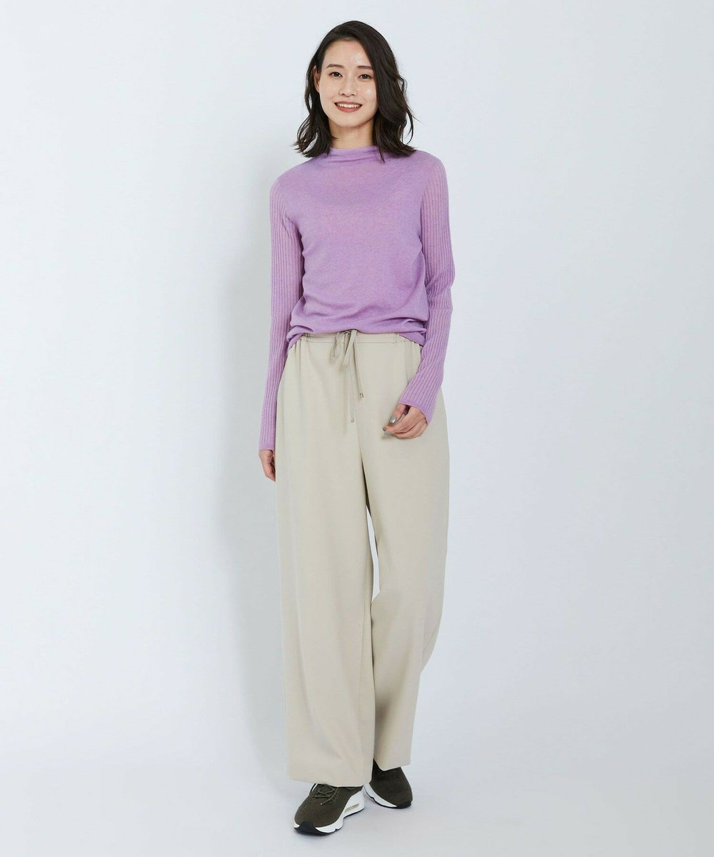 L'EQUIPE ダブルクロスパンツ グレイッシュベージュ