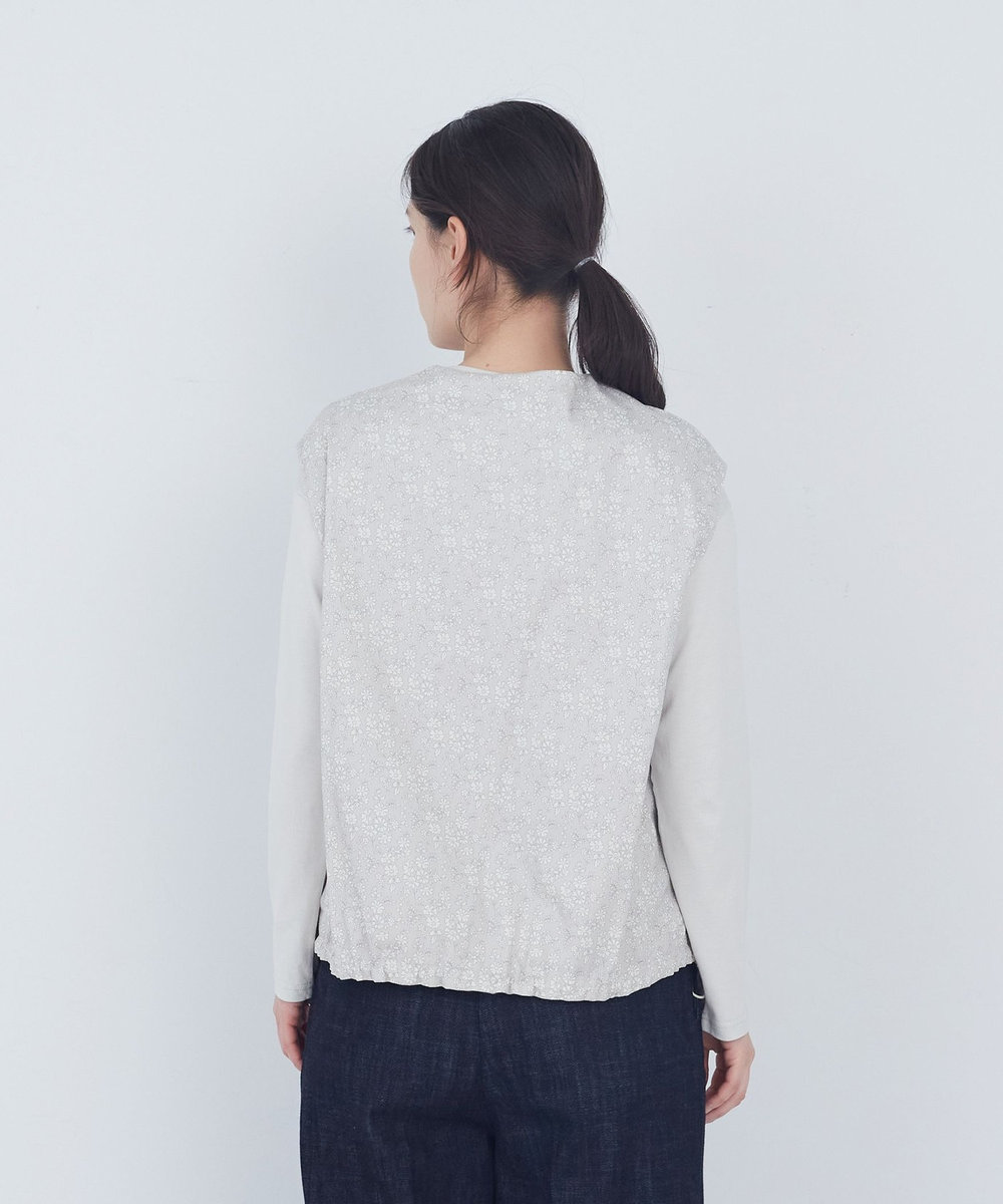 ADIEU TRISTESSE 【2way】リバティプリント×ダブルガーゼリバーシブルベスト グレー系その他
