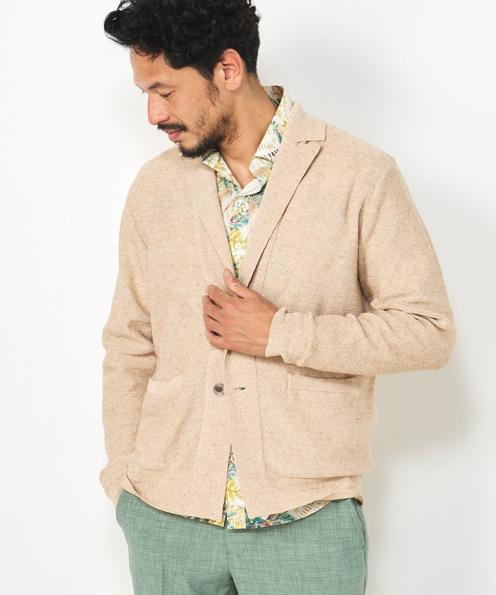 MEN'S BIGI ジャケットデザインニット ベージュ
