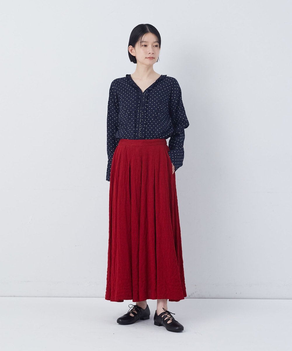 congés payés ADIEU TRISTESSE 【FAVE】タックAラインスカート レッド系その他