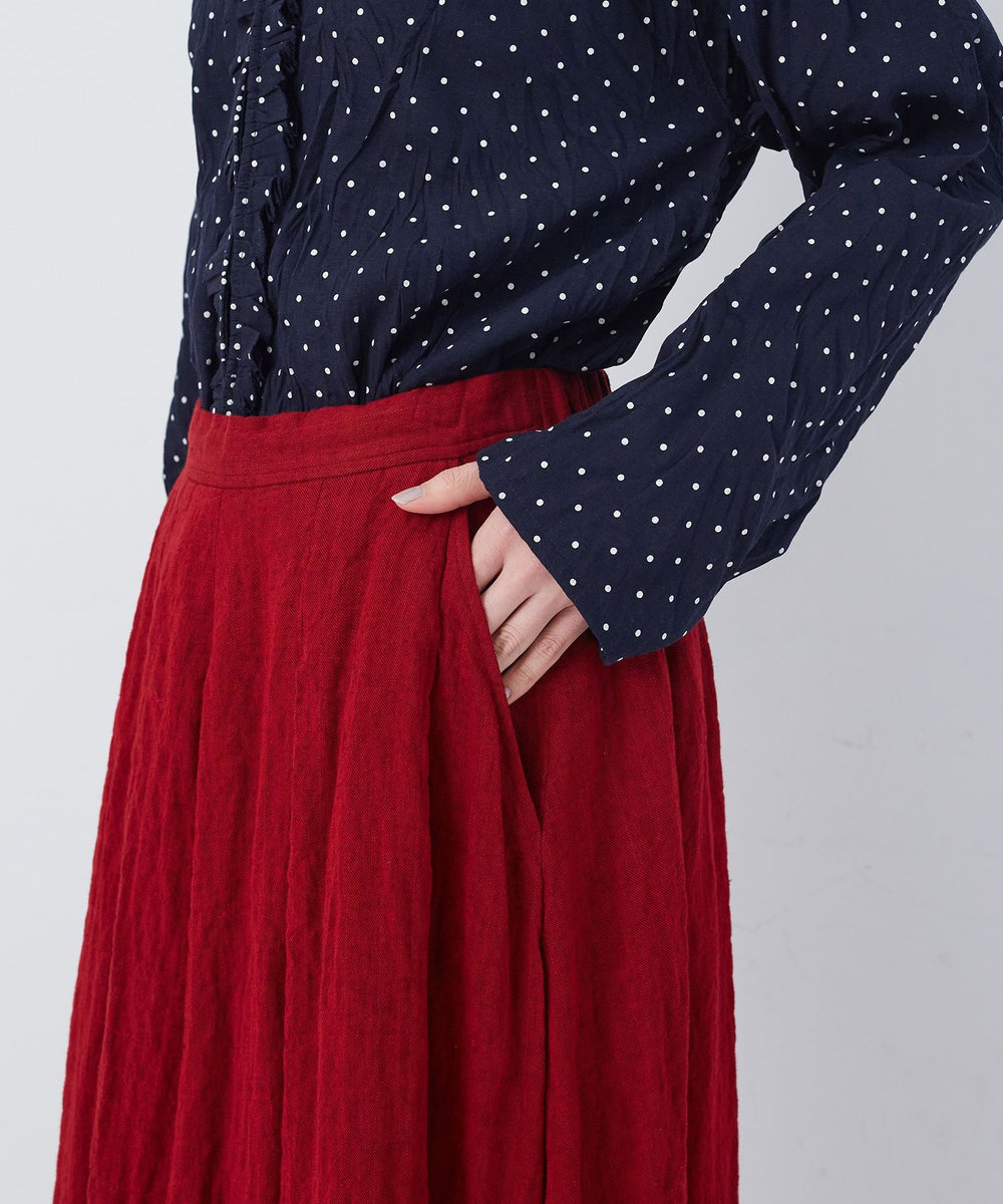 congés payés ADIEU TRISTESSE 【FAVE】タックAラインスカート レッド系その他