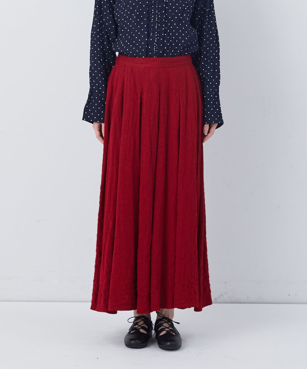 congés payés ADIEU TRISTESSE 【FAVE】タックAラインスカート レッド系その他