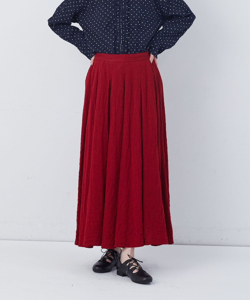 congés payés ADIEU TRISTESSE 【FAVE】タックAラインスカート レッド系その他