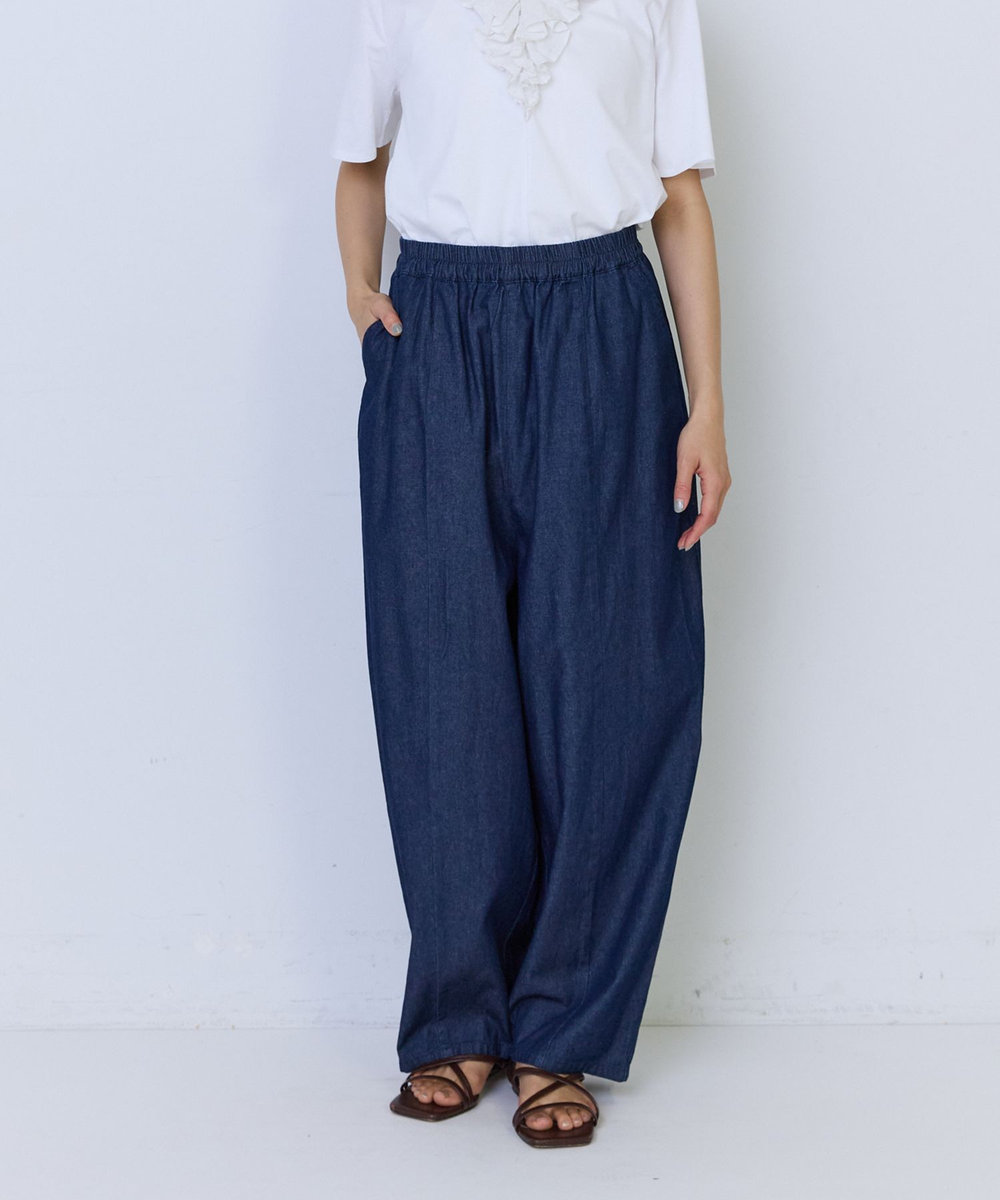 ADIEU TRISTESSE 4.8ozデニムバレルレッグパンツ インディゴブルー