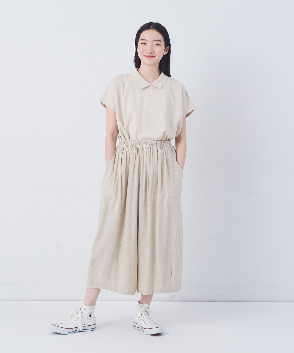 congés payés ADIEU TRISTESSE 【FAVE】シャーリングワイドサルエルパンツ ストライプ