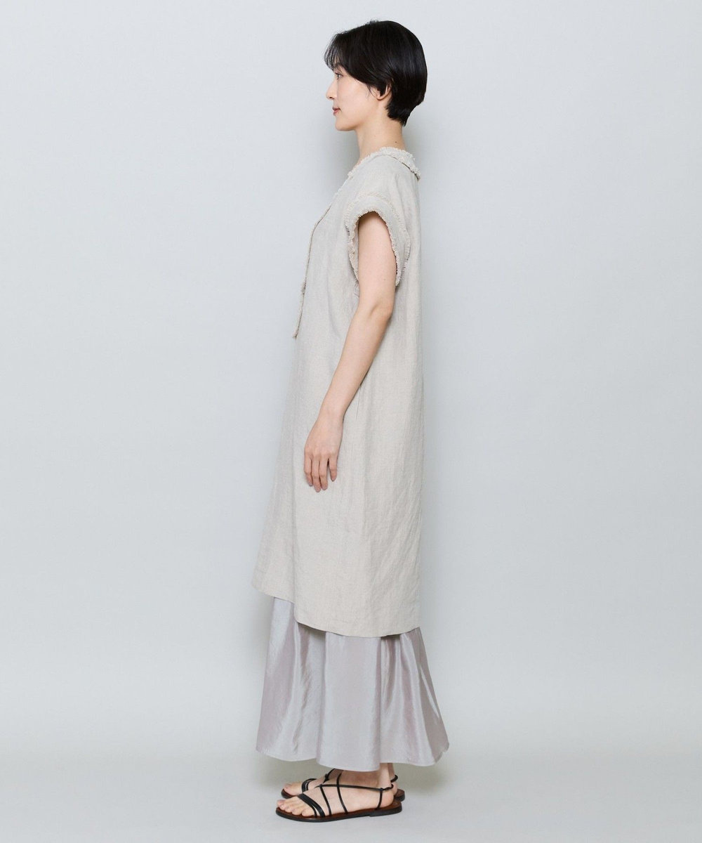 MOGA リネンナチュラルワッシャーコクーンシルエットワンピース キナリ
