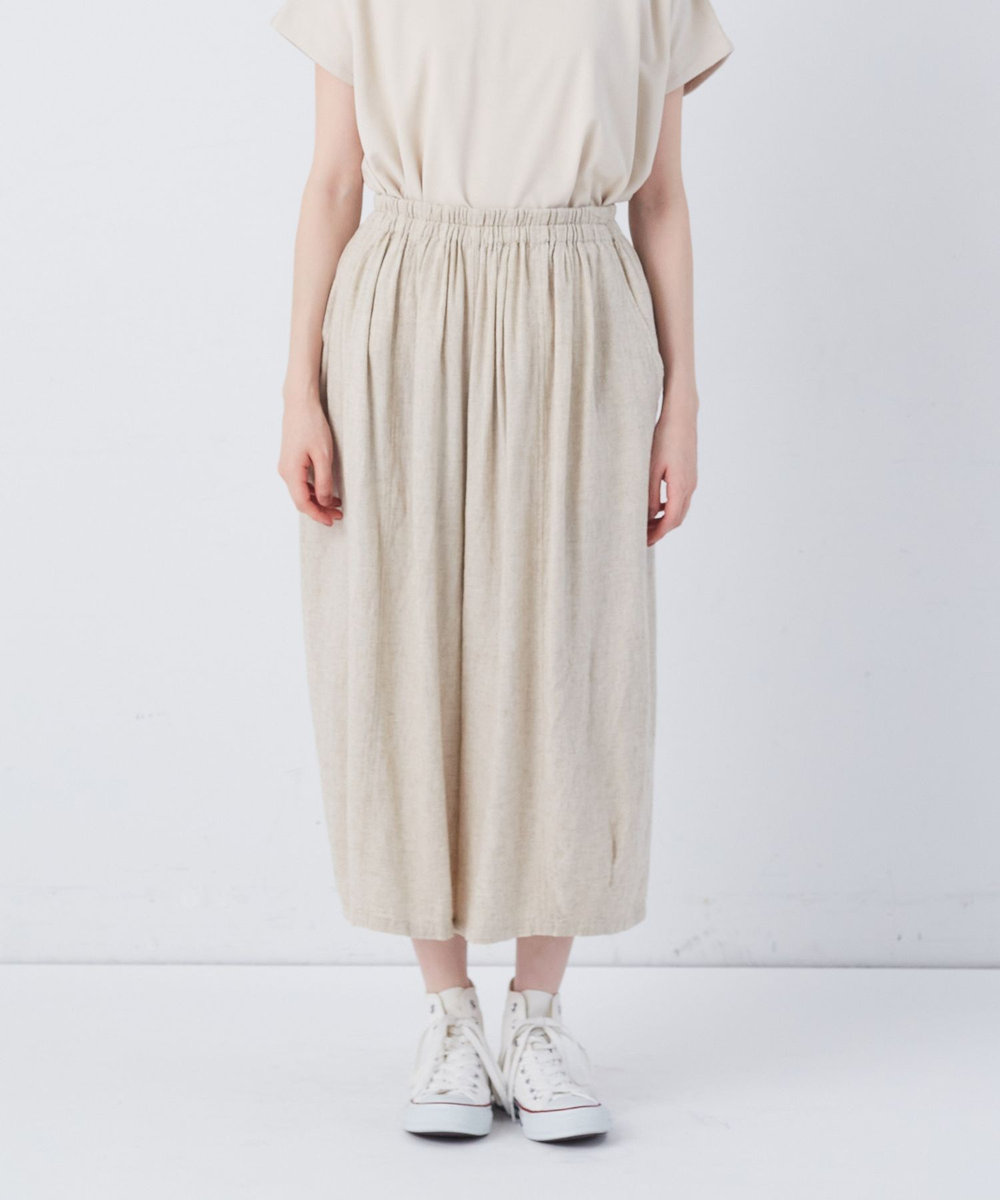 congés payés ADIEU TRISTESSE 【FAVE】シャーリングワイドサルエルパンツ ストライプ