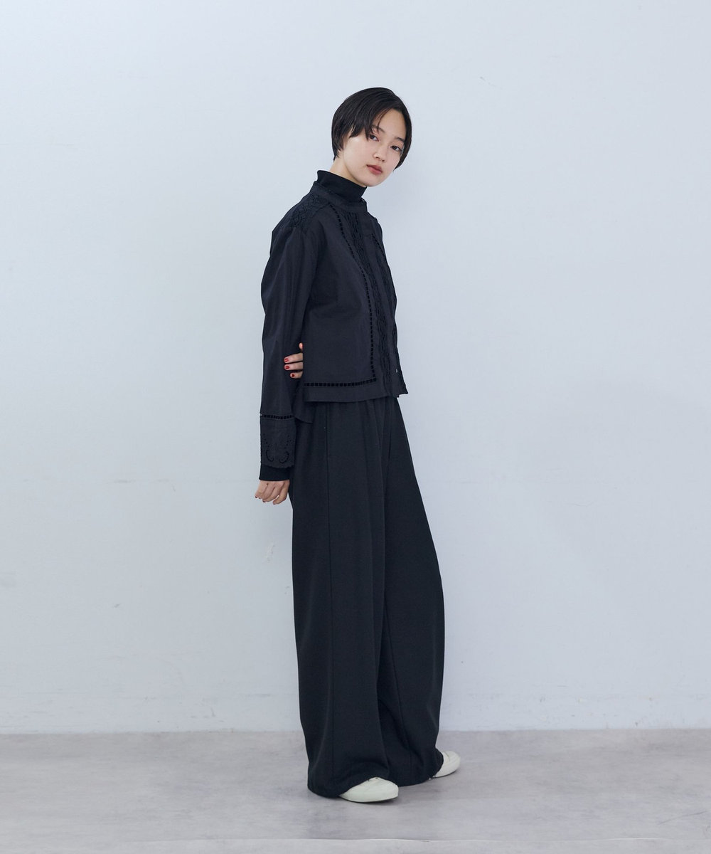 ADIEU TRISTESSE インドポプリンレースブラウス ブラック