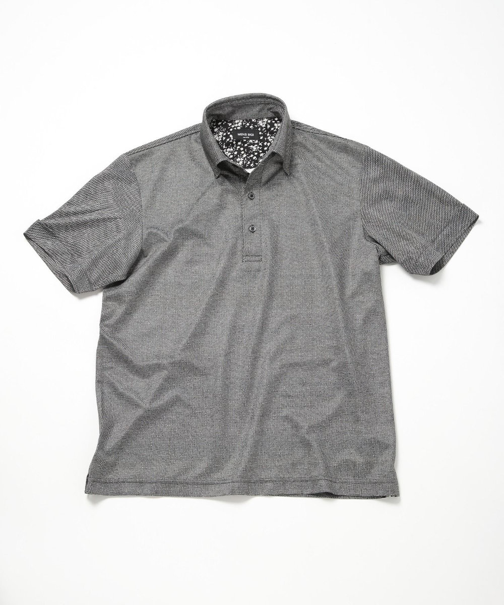 MEN'S BIGI 【ACTIVE TAILOR】COOL MAX ツイルプリントジャージポロシャツ ブラック系その他