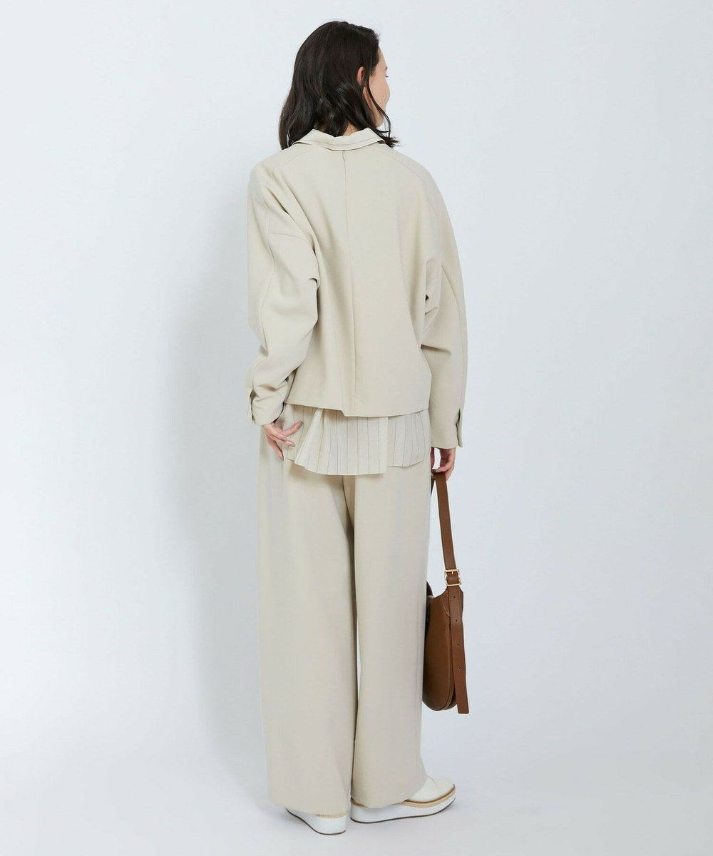 L'EQUIPE ダブルクロスパンツ グレイッシュベージュ