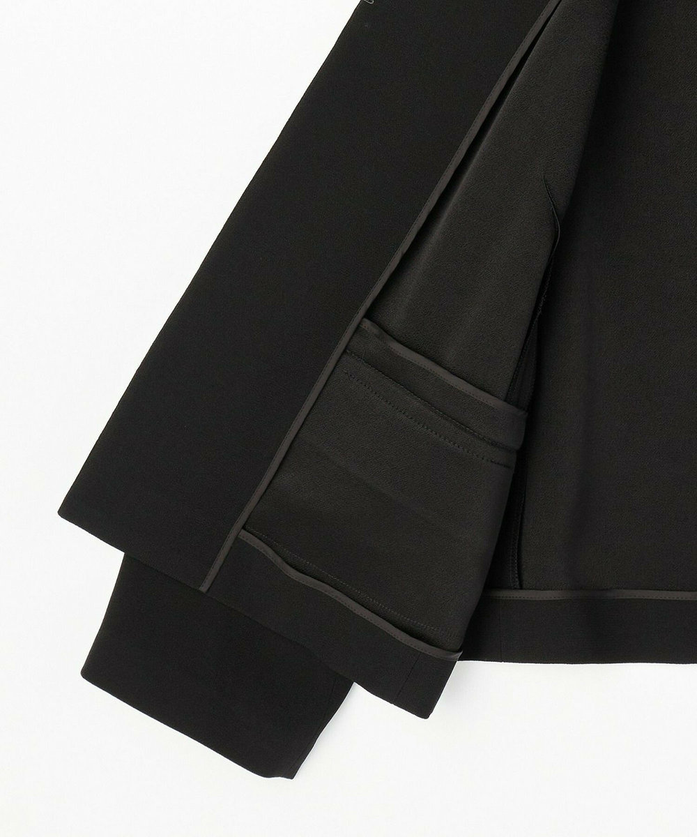 L'EQUIPE バックサテンノーカラージャケット ブラック