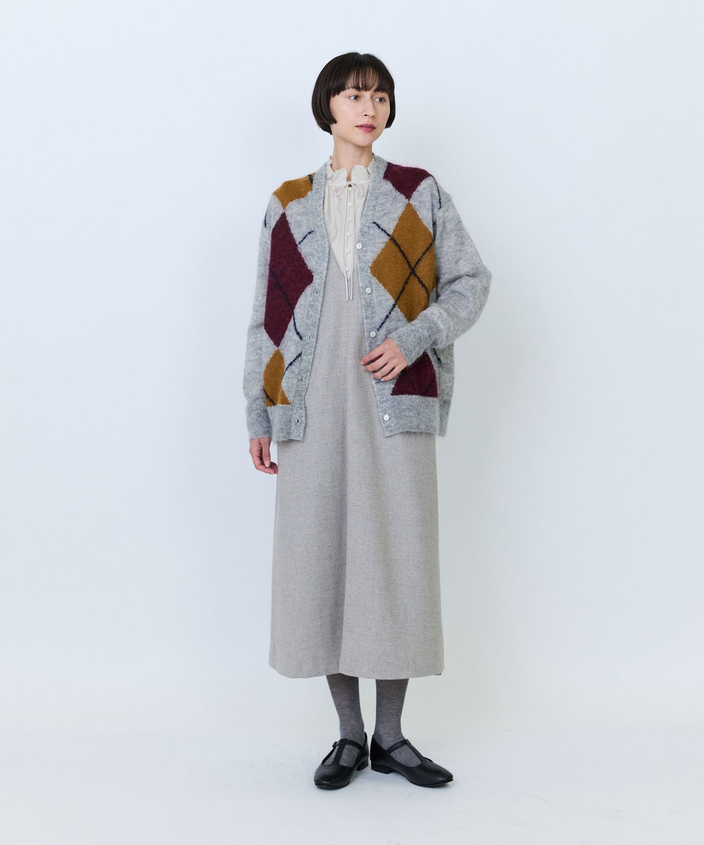 LOISIR クラシカルツイードジャンパースカート ベージュ